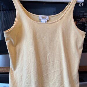 Talbots Tank Top Yellow Large Petite Stretch Cotton & Spandex